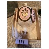 Vintage Iridescent Pink and Gold Finial Ornament