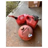 Set of Three Red Utility Fuel Cans