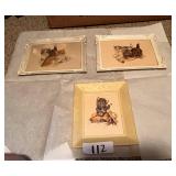 Set of Three Vintage Kitten Art Prints