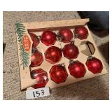 Vintage Shiny Brite Red Glass Ornaments