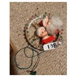 Vintage Lighted Santa and Elf Wreath