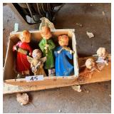 Set of Six Ceramic Musician Angel Figurines