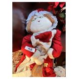 Vintage Fabric Mrs. Claus Christmas Doll