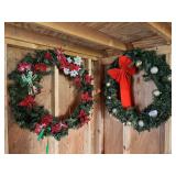 Set of Two Decorative Christmas Wreaths