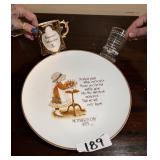 Collectors Lot: Plate, Souvenir Cup, Glass