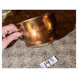 Vintage German Hammered Brass Relief Pot
