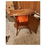 Vintage Wooden End Table with Cabinet