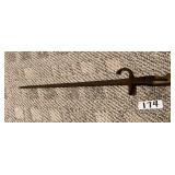 Antique Quillon Bayonet with Brass Pommel
