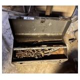 Vintage Metal Tool Box with Assorted Hardware