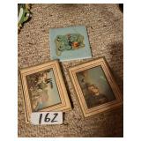 Decorative Tile and Two Framed Landscapes