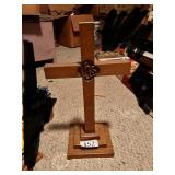 Wooden Altar Cross with IHS Emblem