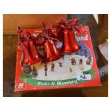 Red Metallic Holiday Bells, Village skating pond