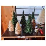 Ceramic Christmas Tree and Holiday Figure Set