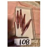 Set of 4 Vintage Pink Glass Icicle Ornaments