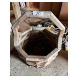 Rustic Octagonal Wooden Basket