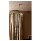 MCM Vintage Brass and Turned Wood Floor Pole