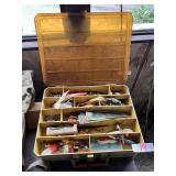 Vintage Plano Fishing Tackle Box with Lures