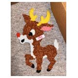 Vintage Melted Plastic popcornReindeer Wall Decor
