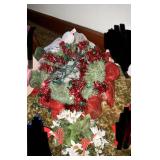 Decorative Holiday Wreath with Floral Arrangement