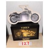 Timex Gold-Tone Motorcycle Collectible Mini-Clock