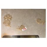 Set of Three Vintage Floral Wall Decor Pieces