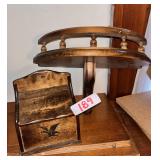 Wooden Recipe Box and Wall Shelf Set
