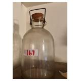 Clear Glass Jug with Cork and Metal Handle