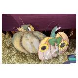 Set of Two Decorative Autumn Pumpkin Wall Hangings