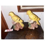 Pair of Vintage Ceramic Yellow Bird Figurines