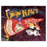 Vintage Pennants and Sports Ornaments Collection