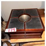 Wood and Slate Desktop Humidor with Drawers