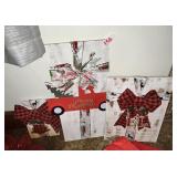 Set of 3 Rustic Christmas Wooden Holiday Signs