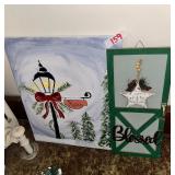 Holiday Decor: Canvas Painting and Blessed Sign
