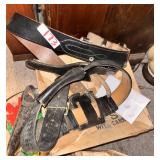 Vintage Black Leather Western Holster Belt Set