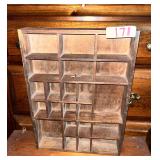 Vintage Wooden Multi-Compartment Display Case