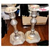 Pair of Vintage Silver-Tone Candlesticks