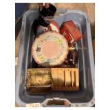 Assorted Collectibles: Mugs, Plate, and Basket
