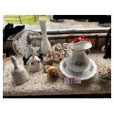 Decorative Porcelain Pitcher and Basin Set