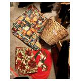 Christmas Decor Bundle: Basket, Linens, and Mat