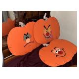 Set of 3 Wooden Painted Pumpkin Decorations