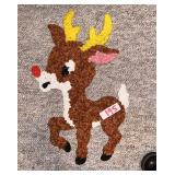 Vintage Melted Plastic popcorn Reindeer Decoration