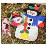 Snowman Holiday Decoration and Angel Tin Set