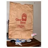 Vintage Gee Bee Paper Bag and Trojan Collectibles