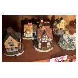 Set of Six Miniature Ceramic Village Houses