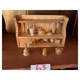 Vintage Miniature Wooden Kitchen Hutch
