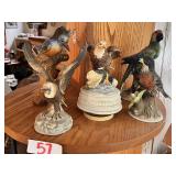 Set of Five Decorative Bird Figurines