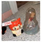 Raggedy Ann Planter and Cased Blonde Doll Set