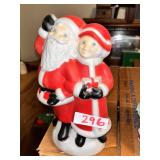 Vintage Santa and Mrs. Claus Blow Mold Figurine