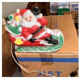 Vintage Santa in Sleigh Blow Mold Christmas Decor