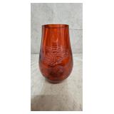 Red Asian Dragon Glass Vase